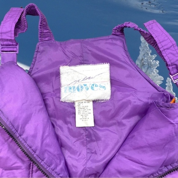 VINTAGE New Moves Size 4 Purple Snow/Ski Bib Overalls - Picture 5 of 5